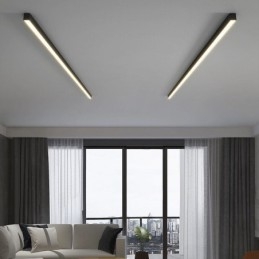 Moderne plafondlamp, lange strip, opbouw plafondlamp