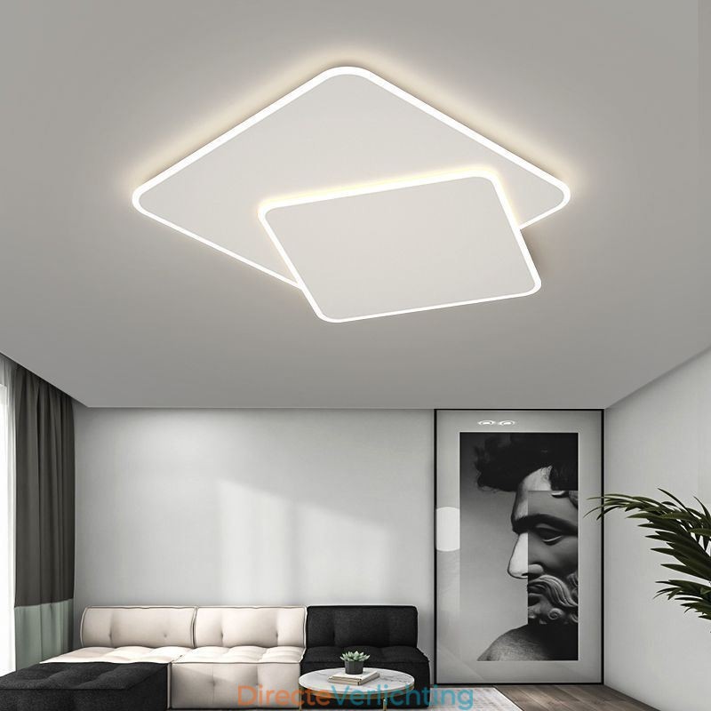 Moderne, inbouwbare, geometrische, vierkante plafondlamp