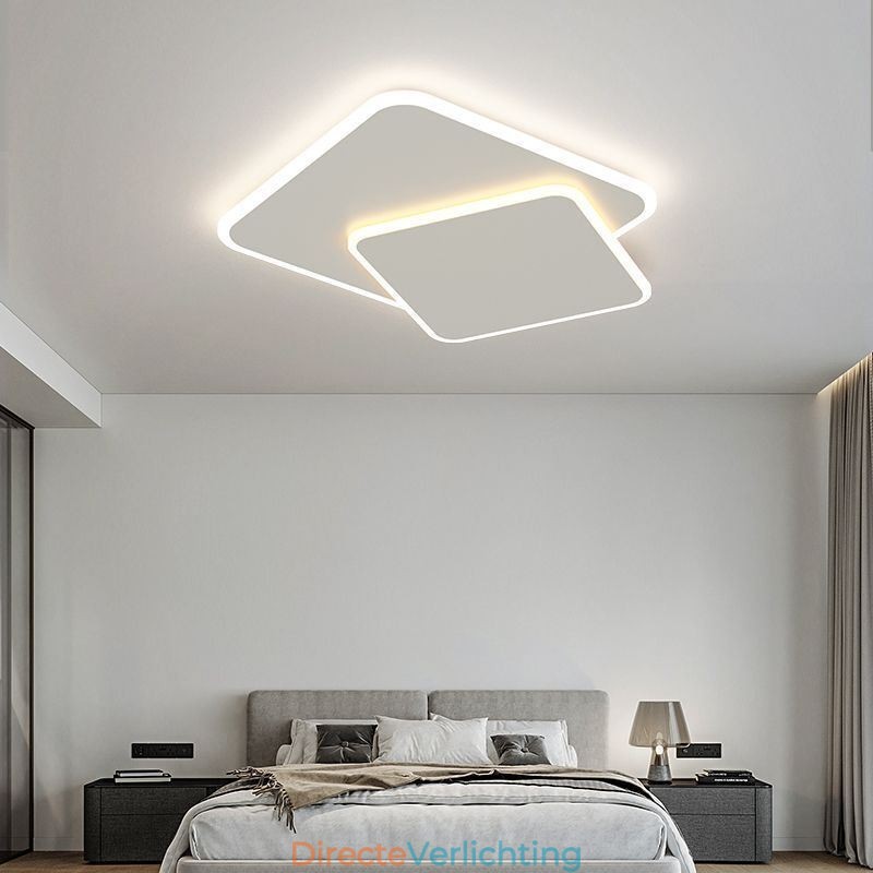 Moderne, inbouwbare, geometrische, vierkante plafondlamp
