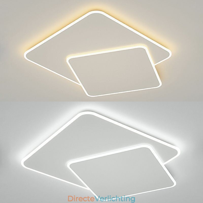 Moderne, inbouwbare, geometrische, vierkante plafondlamp
