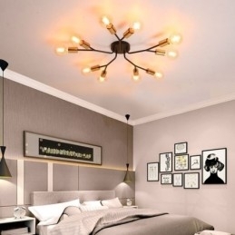 Moderne plafondlamp zwarte vintage kroonluchter