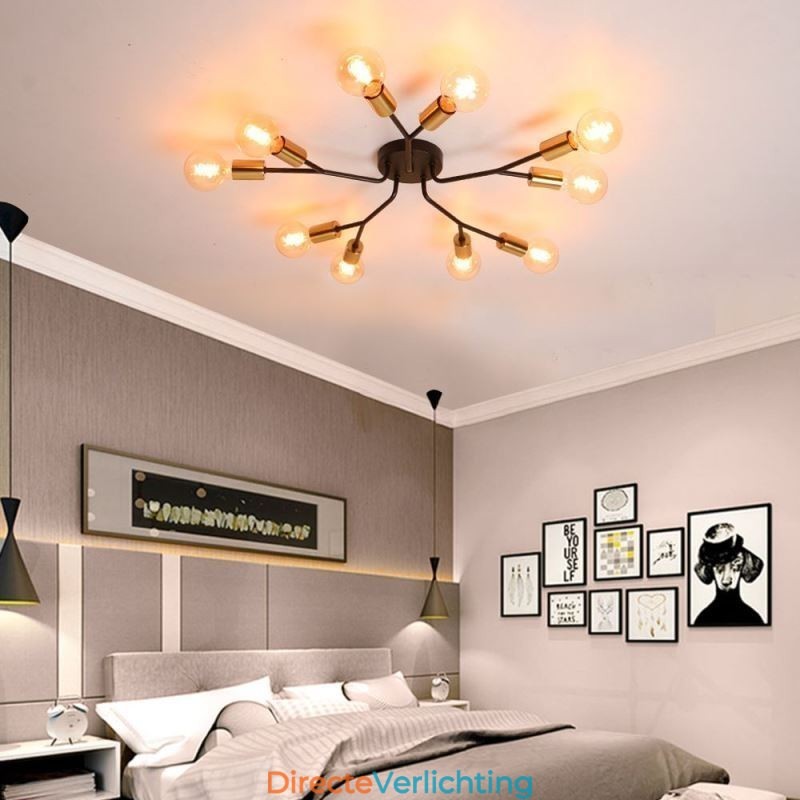 Moderne plafondlamp zwarte vintage kroonluchter