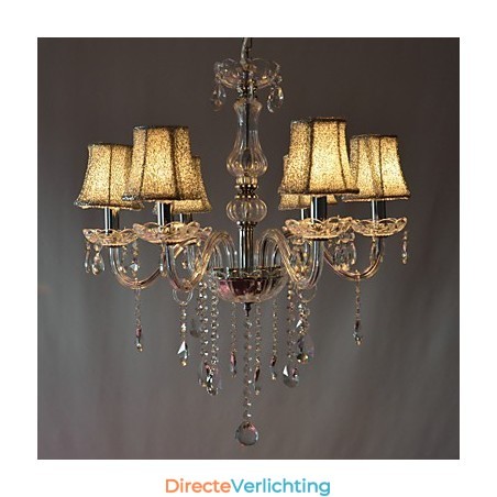 Moderne luxe kroonluchter met 6 lampen in kristaldecoratie Moderne luxe kroonluchter met 6 lampen in kristaldecoratie