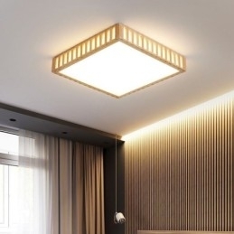 Japanse plafondlamp vierkante houten plafondlamp