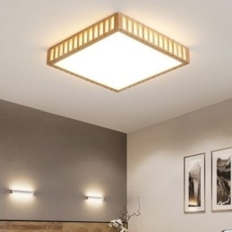 Japanse plafondlamp vierkante houten plafondlamp