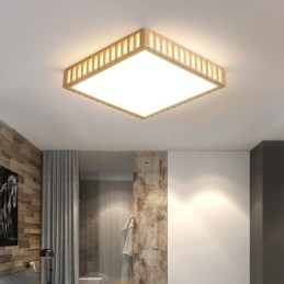 Japanse plafondlamp vierkante houten plafondlamp