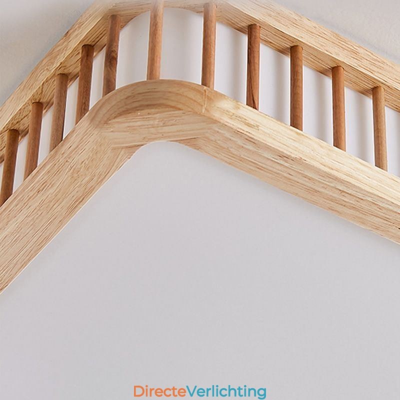 Japanse plafondlamp vierkante houten plafondlamp