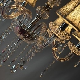 Moderne luxe kroonluchter met 6 lampen in kristaldecoratie