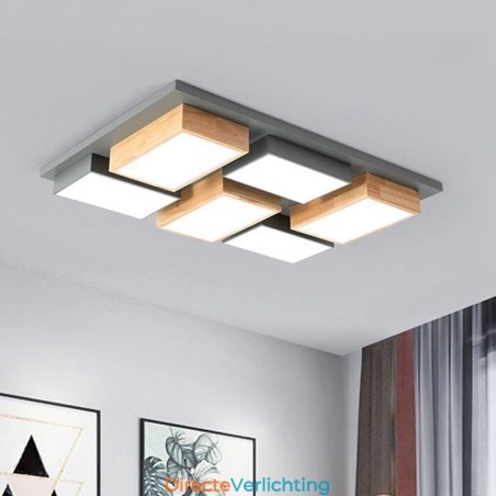 Moderne acryl plafondlamp Geometrische houten plafondlamp Moderne acryl plafondlamp Geometrische houten plafondlamp