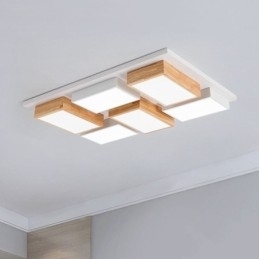 Moderne acryl plafondlamp Geometrische houten plafondlamp