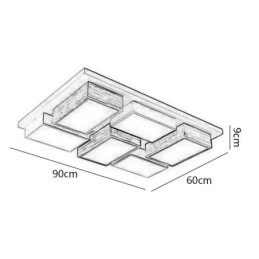 Moderne acryl plafondlamp Geometrische houten plafondlamp