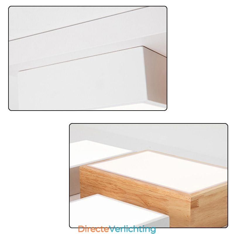Moderne acryl plafondlamp Geometrische houten plafondlamp