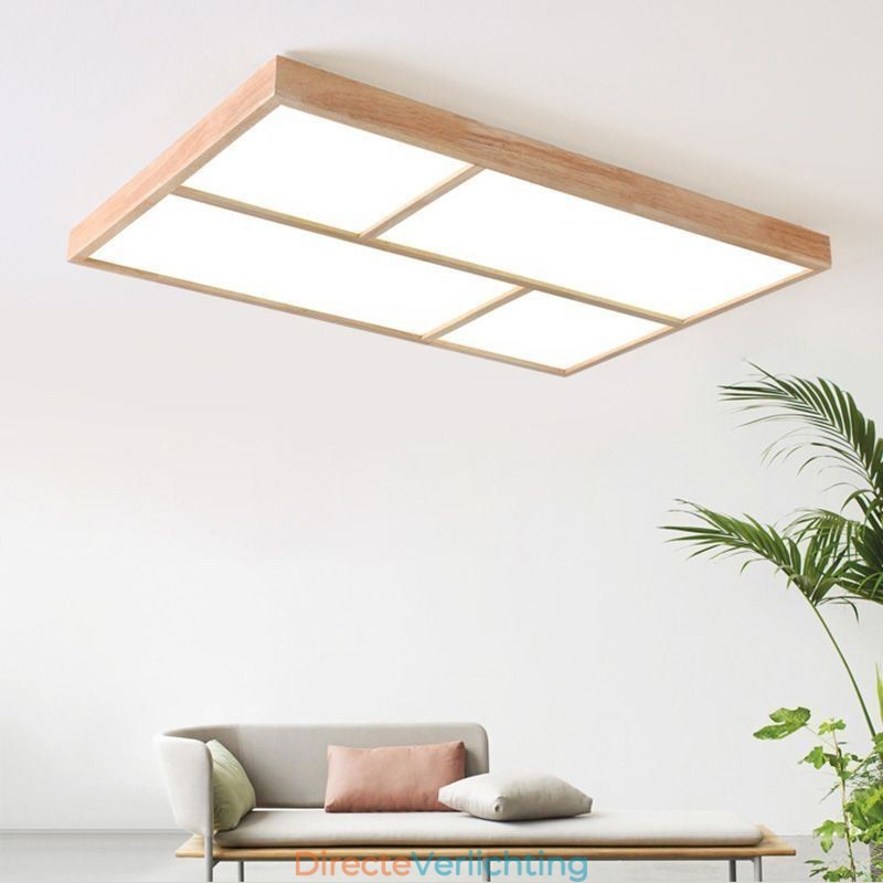 Moderne plafondlamp Minimalistische houten stijl plafondlamp met inbouwmontage