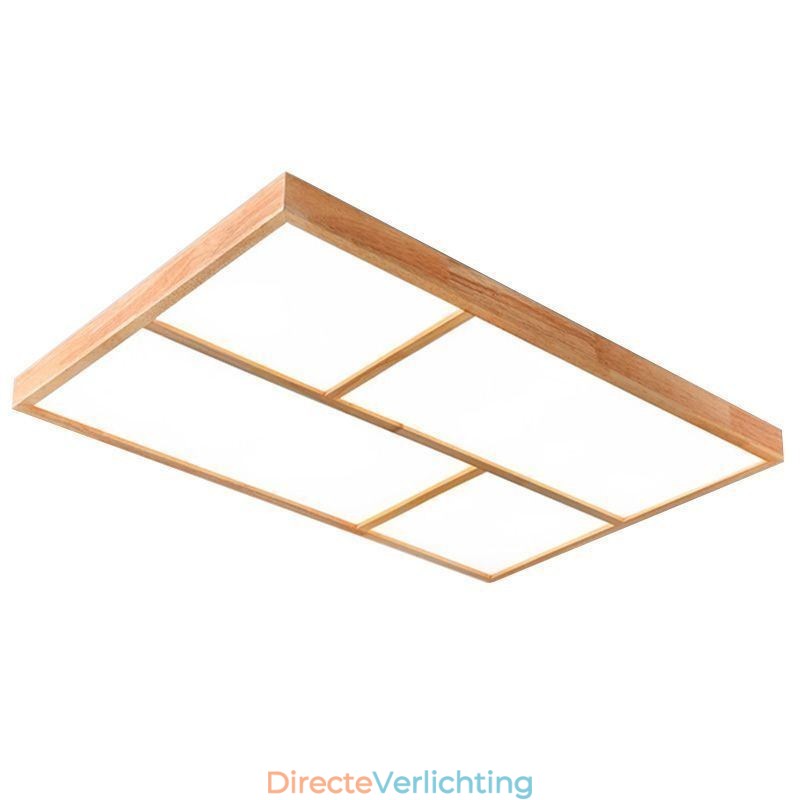 Moderne plafondlamp Minimalistische houten stijl plafondlamp met inbouwmontage