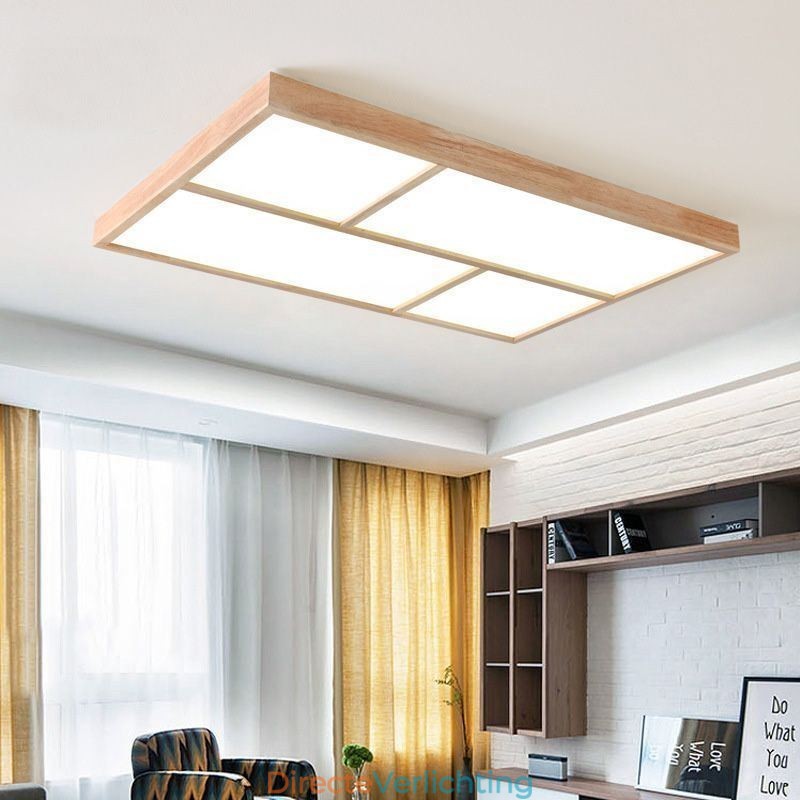 Moderne plafondlamp Minimalistische houten stijl plafondlamp met inbouwmontage