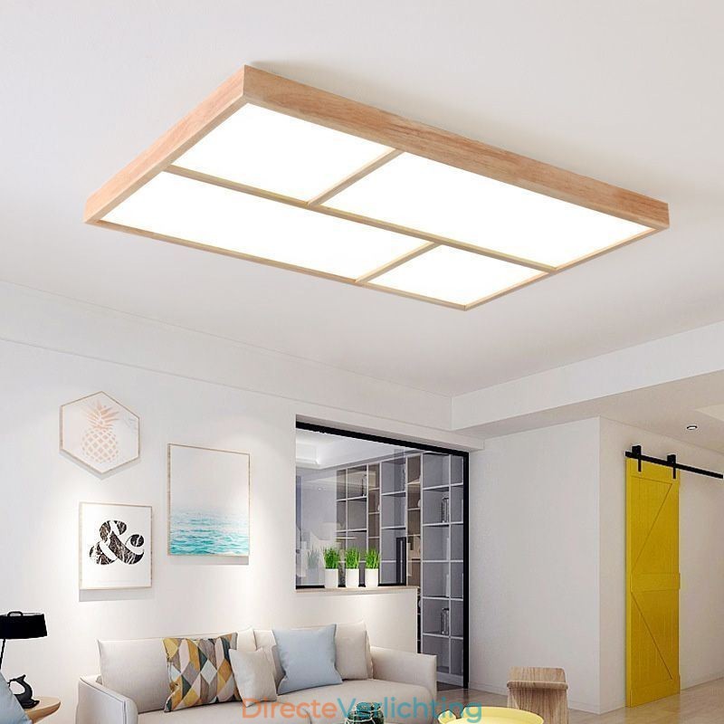 Moderne plafondlamp Minimalistische houten stijl plafondlamp met inbouwmontage