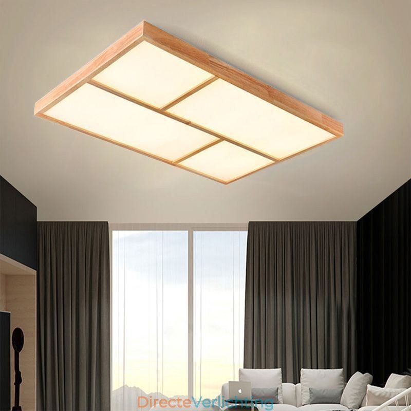 Moderne plafondlamp Minimalistische houten stijl plafondlamp met inbouwmontage