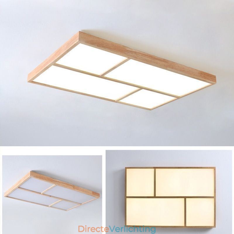 Moderne plafondlamp Minimalistische houten stijl plafondlamp met inbouwmontage