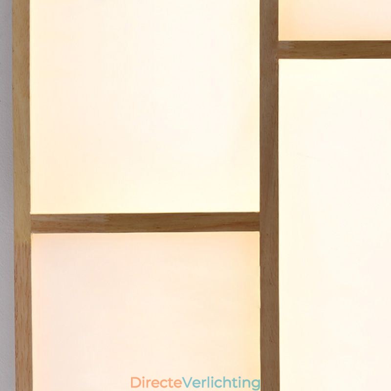 Moderne plafondlamp Minimalistische houten stijl plafondlamp met inbouwmontage
