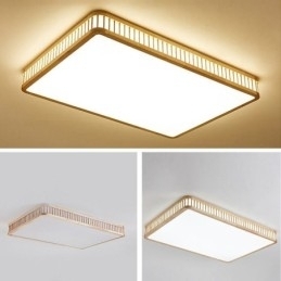 Japanse acryl plafondlamp Rechthoekige rubberhouten plafondlamp