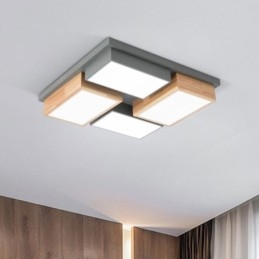 Moderne plafondlamp Geometrische houten plafondlamp