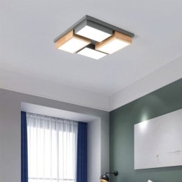 Moderne plafondlamp Geometrische houten plafondlamp