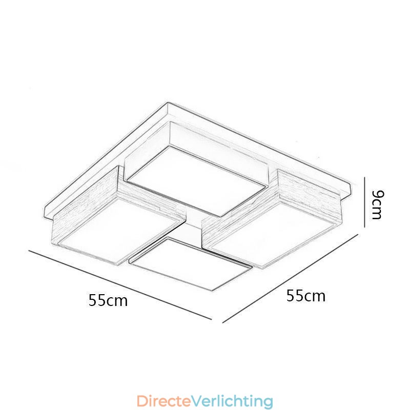 Moderne plafondlamp Geometrische houten plafondlamp