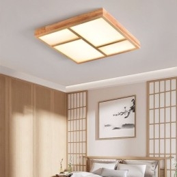 Japanse acryl plafondlamp Geometrische houten plafondlamp