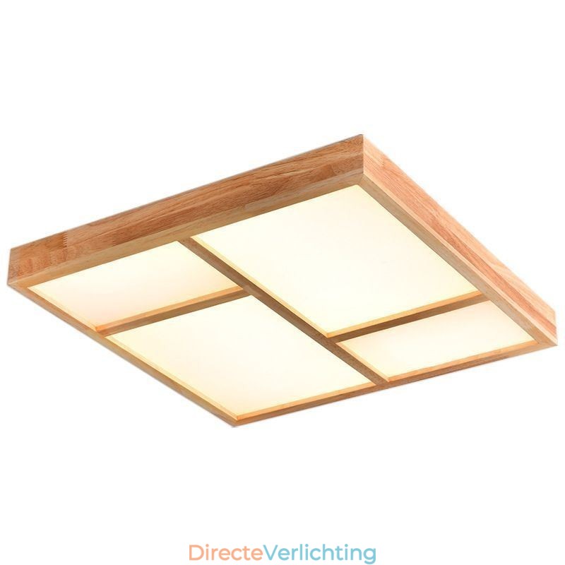 Japanse acryl plafondlamp Geometrische houten plafondlamp