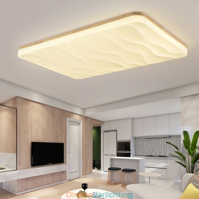 Japanse acryl plafondlamp rechthoekige gegolfde plafondlamp
