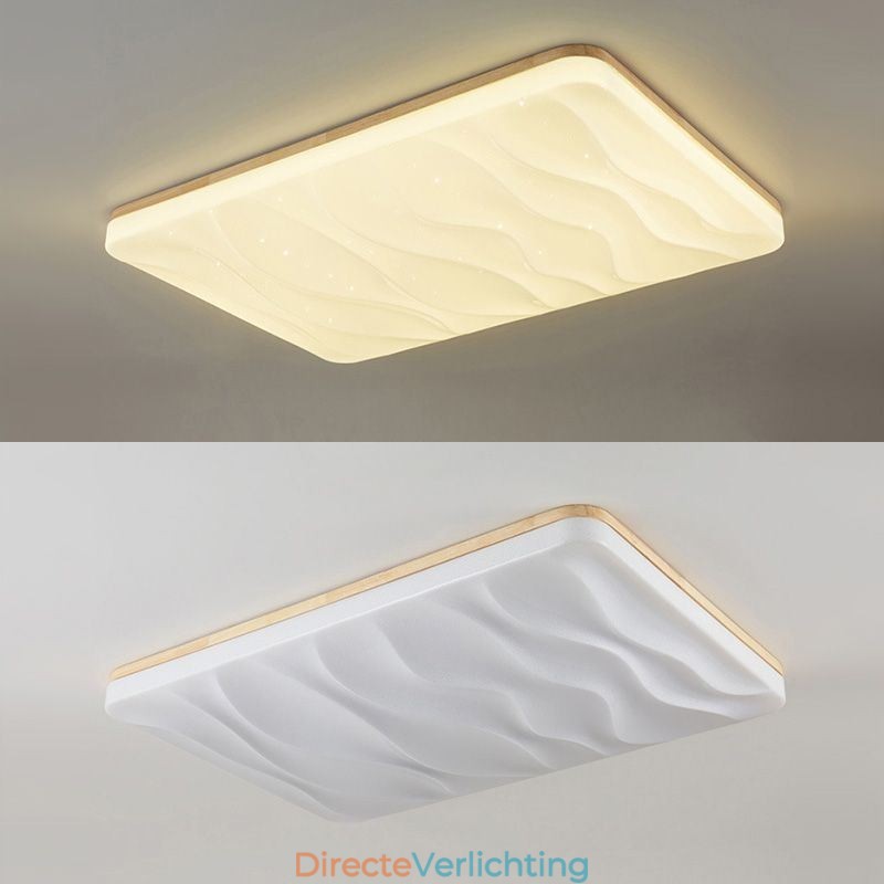 Japanse acryl plafondlamp rechthoekige gegolfde plafondlamp