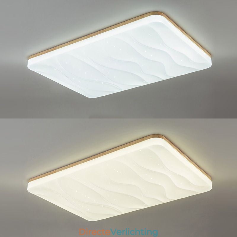 Japanse acryl plafondlamp rechthoekige gegolfde plafondlamp