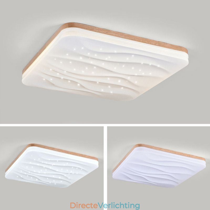 Japanse acryl plafondlamp vierkante gegolfde plafondlamp