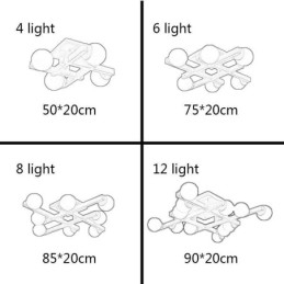 Japanse houten plafondlamp Magic Bean Moleculaire plafondlamp