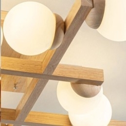 Japanse houten plafondlamp Magic Bean Moleculaire plafondlamp