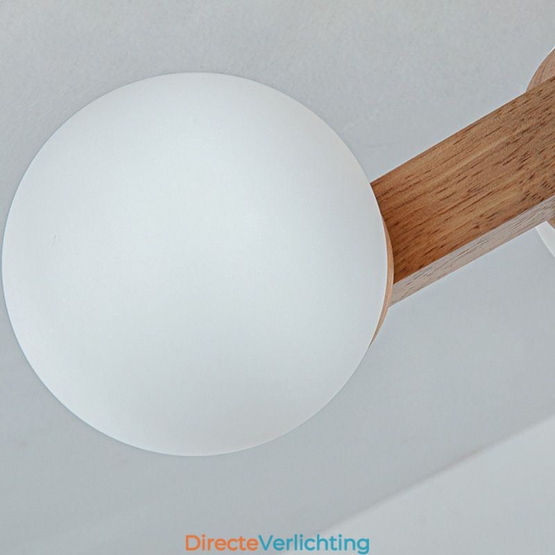 Japanse houten plafondlamp Magic Bean Moleculaire plafondlamp
