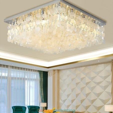 Moderne witte schelp plafondlamp inbouw kroonluchter Moderne witte schelp plafondlamp inbouw kroonluchter