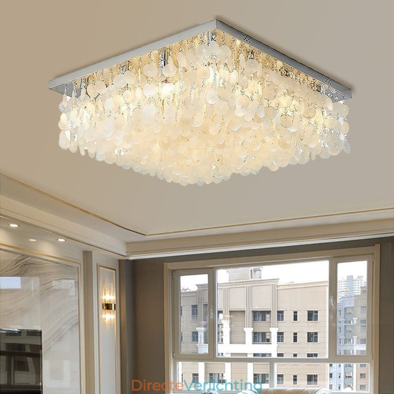 Moderne witte schelp plafondlamp inbouw kroonluchter