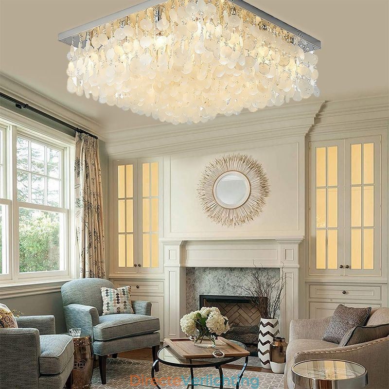Moderne witte schelp plafondlamp inbouw kroonluchter