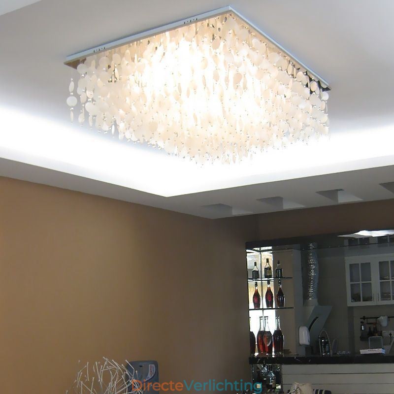 Moderne witte schelp plafondlamp inbouw kroonluchter