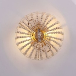 Boerderijhouten plafondlamp met kralen, 3 lampen