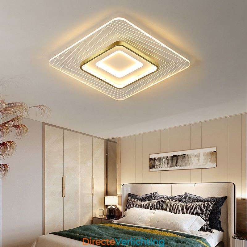 Plafondlamp, inbouw, vierkante plafondlamp