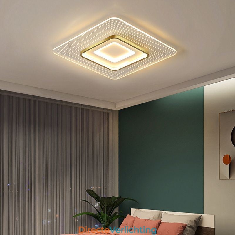 Plafondlamp, inbouw, vierkante plafondlamp