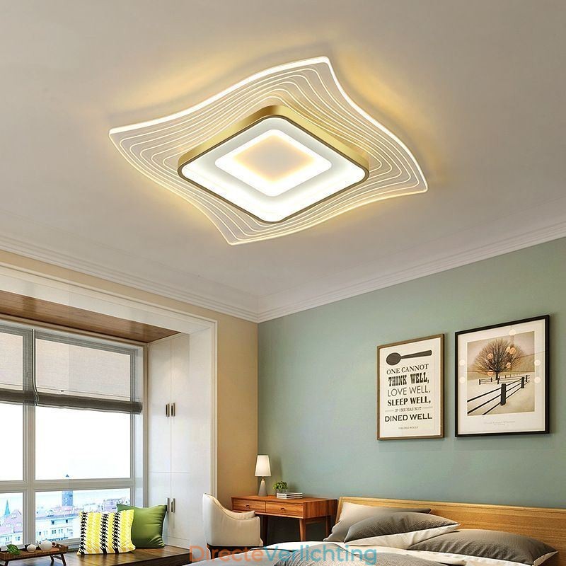Moderne plafondlamp, inbouw, vierkante plafondlamp