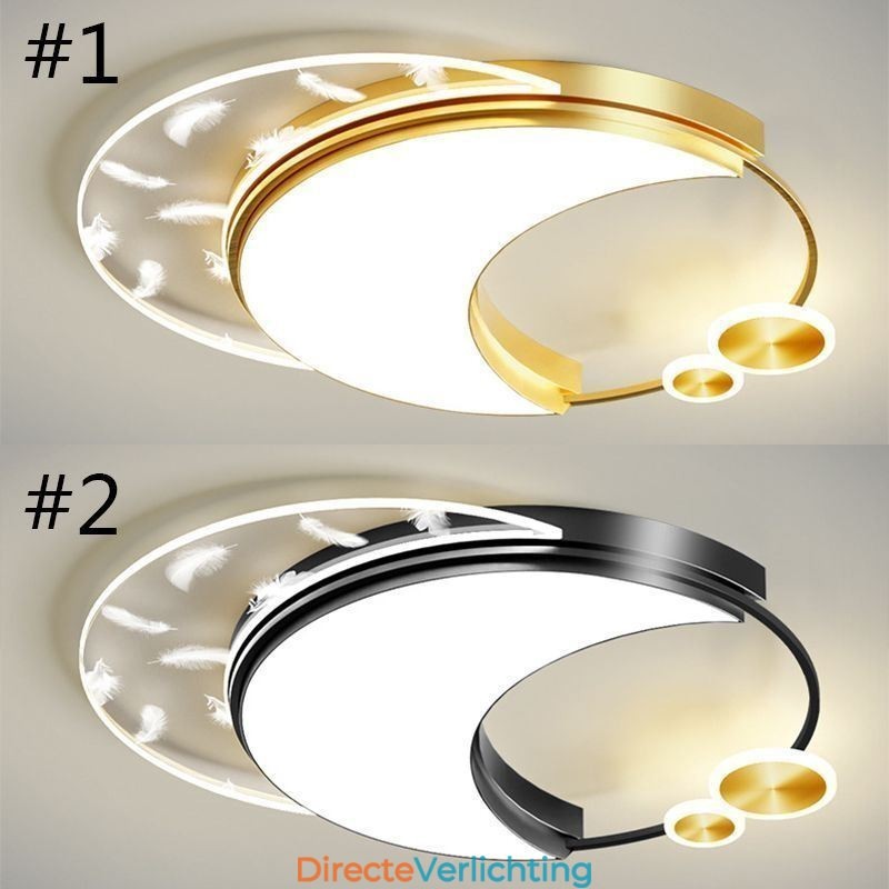 Moderne plafondlamp in maanvorm