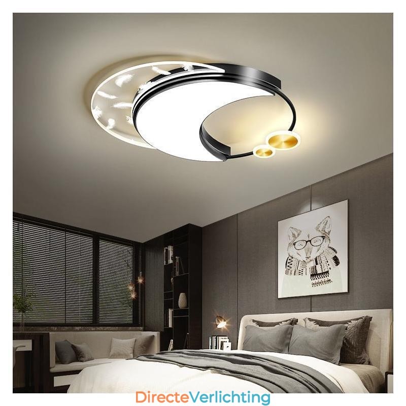 Moderne plafondlamp in maanvorm
