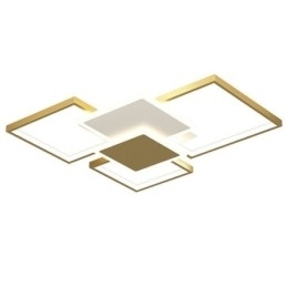 Moderne gouden plafondlamp met geometrische montage, 2 lagen