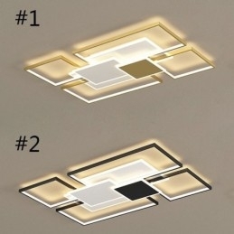 Moderne gouden plafondlamp met geometrische montage, 2 lagen
