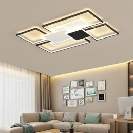 Moderne gouden plafondlamp met geometrische montage, 2 lagen