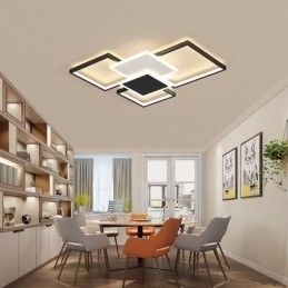 Moderne gouden plafondlamp met geometrische montage, 2 lagen
